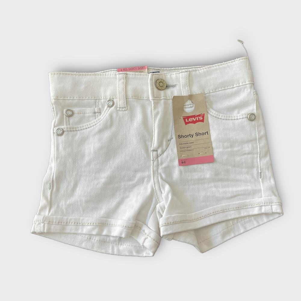 NWT Levi’s Kids 4 Reg Shorty Short White Comfortable, Durable Denim, Summer